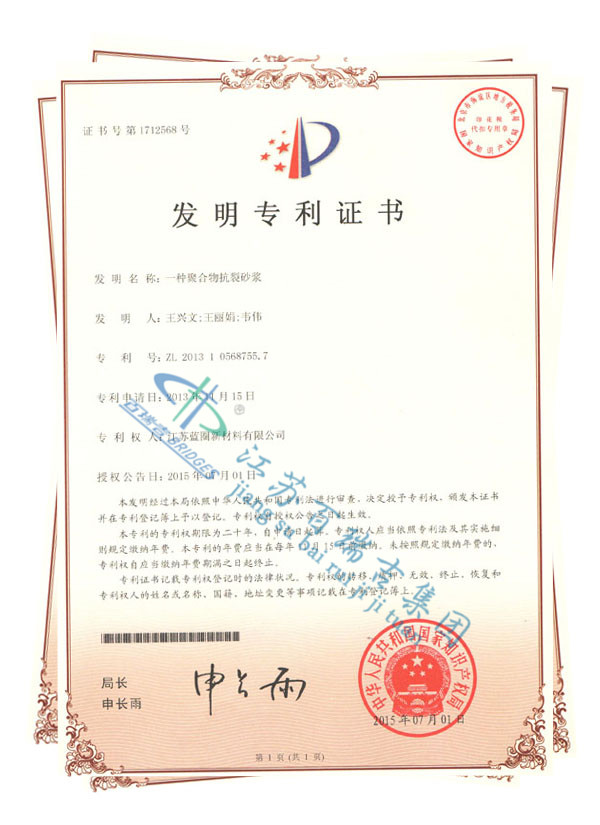 Polymer anti cracking mortar